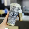 Caneca Térmica Bawang Tea Ji em Aço Inoxidável 316 Orquídea Suzuki Alto Valor de Cor Xícara de Café Feminina Copo Duplo para Carro