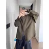 2026linha Linho Natural Respirável Confortável Solta Emagrecimento Estilo Preguiçoso Casual Versátil Gola Alta Manga Longa Camisa