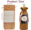 Bolsa de vino de yute transparente con empalmes de estilo europeo y cierre de cordón, bolsa de embalaje de vino para ocasiones festivas y banquetes, bolsa protectora para botella de vino