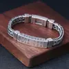 Venta al por mayor de fábrica joyería de plata de ley S925 pulsera de seis palabras mantra plata tailandesa retro pulsera tejida de moda dominante para hombre