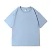 K2301 Camiseta de Manga Curta para Funcionários de Biblioteca 210g Algodão Solta Justa Siro Spun Algodão Penteado Placa Leve Algodão Liso T