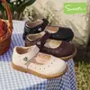 Zapatos de piel para niñas Snuffy, nueva colección otoño 2026, blancos para niños, suela suave, antideslizantes, planos estilo princesa para niñas pequeñas y bebés