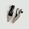 Sandalias de Verano de Gran Tamaño de Comercio Exterior, Estilo Nuevo, Punta Fina, Tacón Grueso, Tacón Alto para Mujer, Correa Trasera de Charol, Sandalias Elegantes Versátiles para el Trabajo
