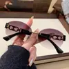 Nuevas Gafas de Sol de Moda Sin Marco Ovaladas con Borde Cortado Ins Personalizadas de Metal Hueco con Cierre Gafas de Sol para Protección Solar Callejera