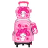 Nueva Lindo Carrito Escolar para Estudiantes de Primaria Grados 3~6 Set de Tres Piezas de Dibujos Animados Mochila Escolar de Dos Ruedas Seis Ruedas para Niños Lista para la Venta