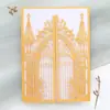 Cartão de Convite de Casamento Personalizado Corte a Laser Design Vazado Cartão de Convite Castelo Preto de Noivado Cartão de Saudação de Feriado Estoque de Fábrica