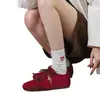 Modelo Año Nuevo del Caballo Zapatos Deportivos Casuales Retro de Primavera Suela Blanda Estilo Lu Si para Mujer Zapatos de Entrenamiento Rojos Alemanes