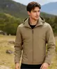 Chaqueta casual de otoño e invierno para hombre, para exteriores, con forro polar, manga larga, para camping y senderismo, chaqueta ligeramente impermeable