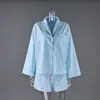 Novos Produtos de Outono e Inverno, Pijama Feminino de Algodão Puro com Caimento Solto, Conjunto de Cardigã de Manga Longa com Shorts, Estilo Europeu e Americano, Confortável e Pode Ser Usado Fora de Casa como Roupa de Casa