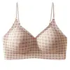 Ventas Directas de Fábrica Superventas Transfronteriza Lencería con Estampado de Leopardo Puro Deseo para Mujeres Levanta Pechos Pequeños Reúne Push-up Sujetador sin Aros Seamless para Damas