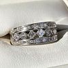 Cao Shi Corea del Sur Dongdaemun Anillo de Dedo Geométrico Moda Anillo Versátil para el Día a Día Anillo con Disposición de Diamantes Anillo para Mujer