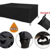 Funda Antipolvo 420D Funda para Muebles Mesa y Silla de Exterior Impermeable Tela Oxford Negra Funda Antipolvo para Muebles con Hebillas en las Cuatro Esquinas