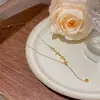 Joyería Transfronteriza Europea y Americana Moda y Exquisito Colgante Nicho Cadena Clavicular No Descolorante Oro de 18K Acero Titanio Accesorios de Collar para Mujer