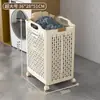 Cesto de roupa suja para banheiro, dobrável, grande capacidade, para guardar roupas sujas, e pode ser movido