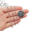 Directo de fábrica acero inoxidable 304 cadena de bolas tirador redondo para cortina cadena de bolas decorativa DIY cadena de cuentas de vidrio cadena para etiqueta de ropa