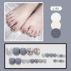 J81-120 uñas de los pies color sólido diamante de imitación para chicas calientes elegantes nacarado usando láminas de uñas láminas de uñas postizas terminadas al por mayor