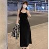 Vestido de Punto de Verano Francés Dopamina Platycodon Retro Temperamento Dulce y Salado de Gama Alta Adelgazante de Cintura para Mujer
