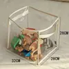 Almacenamiento de Juguetes Engrosado PVC Portátil Plegable Transparente Gran Capacidad Bloques de Construcción Muñeco de Peluche Almacenamiento Cesta de Almacenamiento