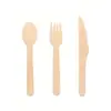 Cuchillo y tenedor de madera desechables cuchara al por mayor protección ambiental vajilla de abedul logotipo degradable tenedor cuchara de madera para helado postre