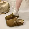 Zapatillas de estar por casa de media caña para mujer, para aumentar la altura interior, puntera cerrada, Otoño 2026, Nuevas, Versátiles, de Moda, Perezosas, Slip-Ons, Zapatillas de Suela Gruesa