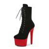 17cm AliExpress novo camurça salto agulha sapatos de pole dance zíper lateral sola grossa bico redondo botas curtas estilo europeu e americano botas de cavaleiro