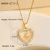 Collar de 26 letras inglesas transfronterizo acero inoxidable chapado en oro de 18K circonita colgante de corazón collar joyería al por mayor