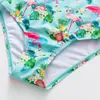 Nuevo Traje de Baño para Niñas Estampado de Flamenco Traje de Baño Infantil con Tirantes y Volantes Traje de Baño Enterizo