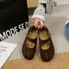 Puntera de Cuero Mate Aumento de Altura Interior Resorte Otoño e Invierno Completo 4cm Nuevo 2026 Velcro Zapatos Individuales Cómodos Versátiles Zapatos Birkenstock