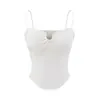 Camisola en forma de U estilo chica caliente de deseo puro para mujer, verano, nuevo diseño nicho, corte ajustado, top corto