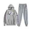 Sudaderas con capucha para pareja de Demon Slayer Ghost Blade transfronterizas, conjunto de dos piezas para hombre y mujer