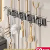 Gancho de Clipe para Mop de Banheiro Montado na Parede, Suporte de Vassoura Sem Furos, Prateleira de Armazenamento para Cozinha, Clipe de Mop para Banheiro