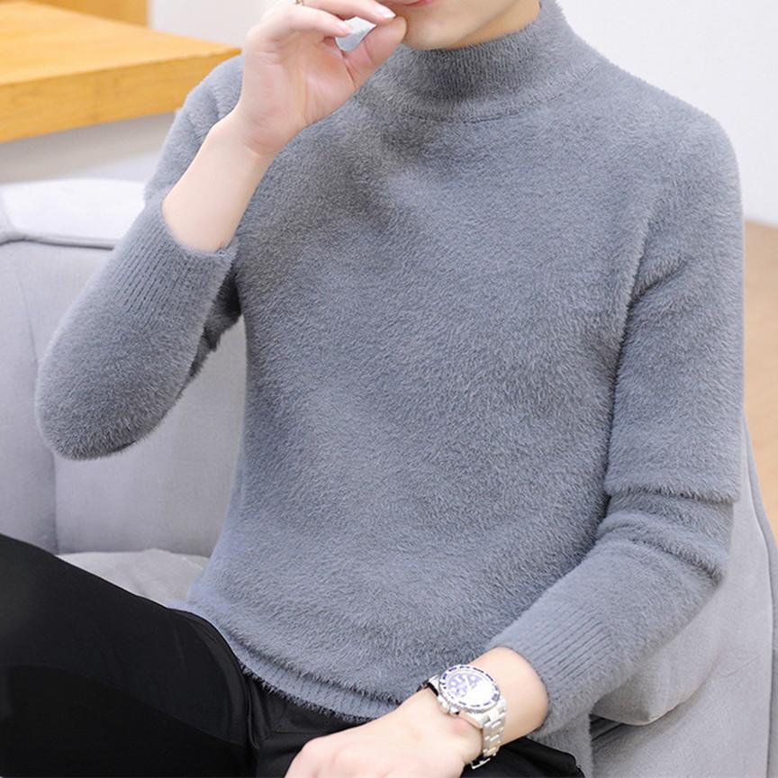 纯色仿貂半高领 (3)