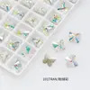 Bolsa de Polvo de Diamante para Uñas Verde Explosivo Punta Redonda Concha de Mariposa Forma Especial Recubrimiento de Lujo K9 Lote Completo Joyería de Uñas Diamante
