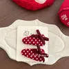 Horquilla de Año Nuevo Dulce de Lunares con Lazo Rojo Versátil Flor de Estrella de Cinco Puntas Pinza para el Cabello Pinza Lateral
