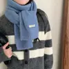 En stock al por mayor del fabricante: Bufandas de mezcla de lana para mujer, suaves y mullidas, engrosadas para abrigar, calentadores de cuello de punto de color liso para invierno