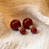 Pendientes de Año Nuevo de Otoño e Invierno, Rojo Ancora de Alta Gama, Femeninos, Pendientes de Nicho de Alta Gama, Pendientes Versátiles al por Mayor
