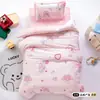 Juego de tres piezas de ropa de cama infantil de algodón puro específico para jardín de infantes, que incluye edredón, colchón y almohada, juego de seis piezas totalmente de algodón para la hora de la siesta del bebé