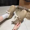 Nueva colección de invierno: Mocasines estilo Birkenstock forrados de felpa para mujer, con forma de patata pequeña, engrosados y cálidos, botines cortos mullidos y botas de nieve de suela gruesa