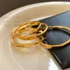 Pendientes de Aro Grandes Dorados de Alta Gama para Mujer, Retro Elegantes de Alta Gama, Pendientes Atmosféricos Exagerados Europeos y Americanos, Pendientes Versátiles