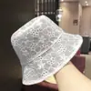 Sombrero de Cuenca Transpirable Nuevo Sombrero de Pescador de Encaje para Mujer Estilo Coreano Versátil de Moda de Verano Delgado con Flores Huecas Sombrero Protector Solar