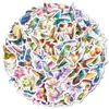56 Nuevas Pegatinas Artísticas Florales y de Colibrí Graffiti Transfronterizas, Pegatinas Decorativas Impermeables Coloridas para Funda de Tableta y Teléfono