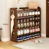 Zapatero de madera maciza para uso doméstico, zapatero multicapa para la entrada, balcón o dormitorio, almacenamiento de zapatos a prueba de polvo para apartamentos de alquiler y organizador de entrada