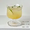 Copo de vidro retrô de nicho, copo de haste curta estilo ins para Americano gelado, café com leite, chá de frutas, bebidas especiais e suco