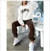 2026 Nueva Tendencia Europea Conjunto de Sudadera con Capucha Holgada Estampado Productos en Stock Transfronterizos Dos Piezas