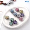 Terciopelo Estampado Leopardo Piel Blanca Perforada Cuentas Redondas Acrílico Joyería DIY Cordón de Zapato Bolso Colgante Cadena de Teléfono Móvil Accesorios Material