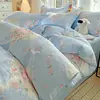 Juego de Ropa de Cama de Algodón Clase A Grado Madre-Bebé Juego de Tres Piezas Funda de Edredón Completamente de Algodón Sábana Bajera Sábana Plana Funda de Edredón Dormitorio Estudiantil