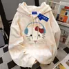 Sudadera con Capucha Estilo Americano Perezosa y Divertida Tie-Dye Rosa para Mujer en Otoño e Invierno con Diseño Personalizado Hello Kitty Top Estilo Preppy