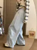 Pantalones de Pierna Ancha para Mujer, Verano Delgados de Cintura Alta Sueltos Adelgazantes Rectos Casuales con Efecto de Caída, Pantalones Versátiles para el Trabajo