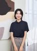 Camisa Feminina de Verão Nova Yun Yun 2025 Camisa Simples e Versátil de Manga Curta Roupa Casual para Trabalho Camisa Elegante e Profissional