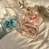 Estuche para lentes de contacto, portátil, transparente, mini, sencillo, de una sola pieza, caja dúplex para lentes de contacto de belleza sin tapa giratoria, as761 arco